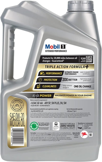 Extended Performance Full Synthetic Motor Oil 0W-20, 5 Quart