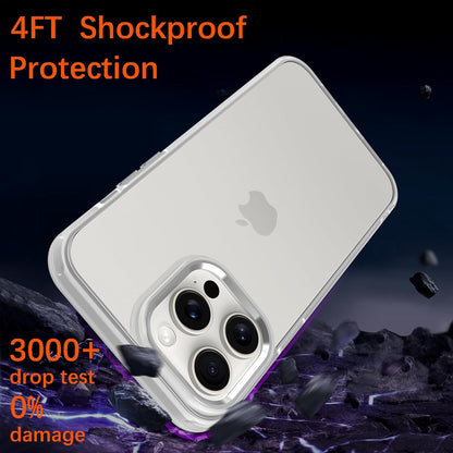 Shockproof Phone Case for iPhone 15 Pro Max, 4FT Military Drop Protection Translucent Matte Hard Back with Soft Edge Airbag Protective Phone Cases (6.7") 2023 (Translucent)