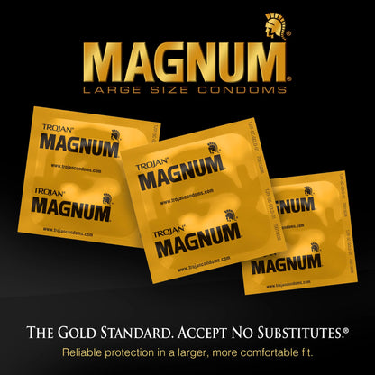 Magnum Large Size Lubricated Condoms - 12 count