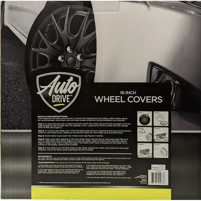 Auto Drive 16-in Wheel Cover, KT950-16MBK