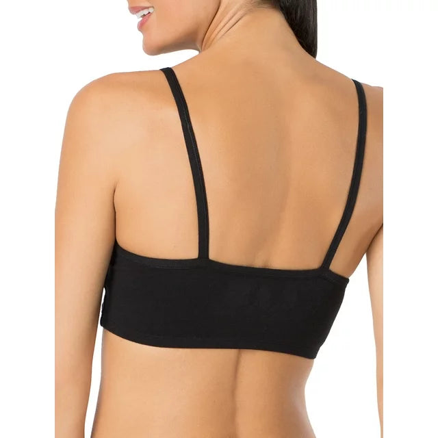 Women's Spaghetti Strap Cotton Sports Bra, 3-Pack, Style-9036