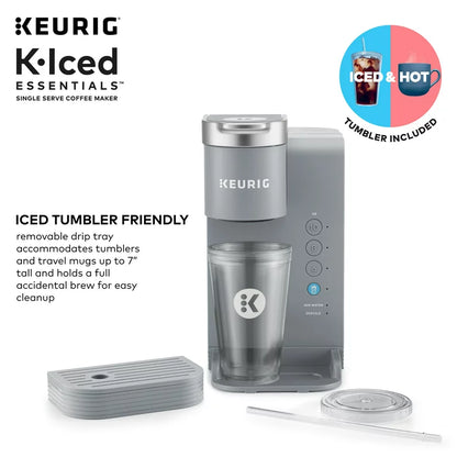 K-Iced Essentials Gray Iced and Hot Single-Serve K-Cup Pod Coffee Maker