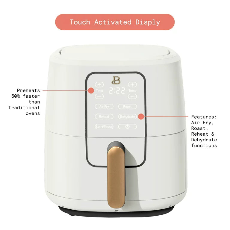 6 qt Air Fryer with Touch-Activated Display, White Icing by Drew Barrymore