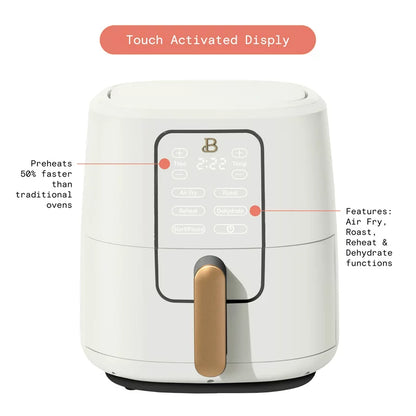 6 qt Air Fryer with Touch-Activated Display, White Icing by Drew Barrymore