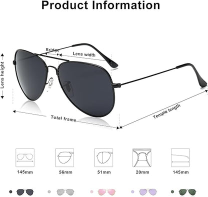 Aviator Polarized Sunglasses for Women and Men