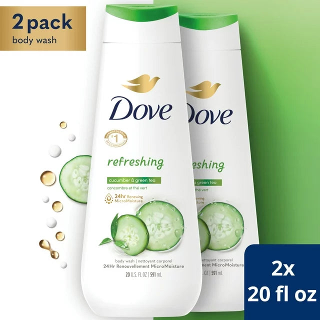 Refreshing Liquid Body Wash Cucumber and Green Tea Cleanser, 20 oz, 2 Count