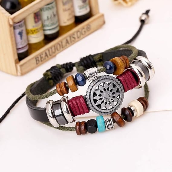 Women Lady Bohemia Wind Beaded Multilayer Hand Woven Bracelet Jewelry