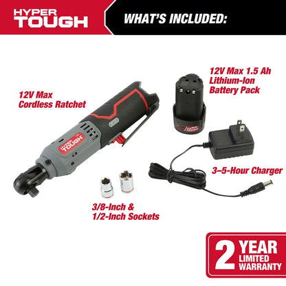 12V Max* 3/8-in Lithium-Ion Cordless Ratchet with 1.5Ah Battery & Charger, Model 98804