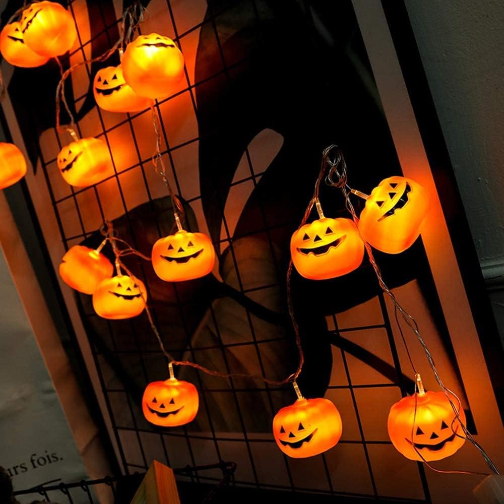 Halloween String Lights, LED Pumpkin Lights, Holiday Lights for Outdoor Decor,2 Modes Steady/Flickering Lights(20 One Pumpkin Lights, 9.8 feet)