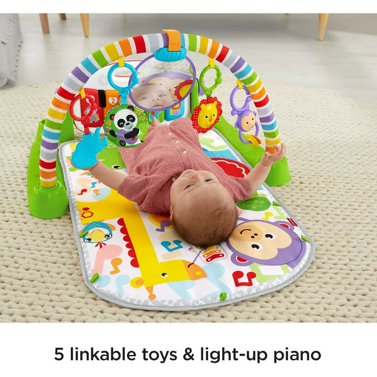 Deluxe Kick & Play Piano Gym Infant Playmat with Electronic Learning Toy, Green