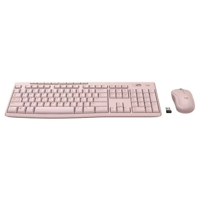 Wireless Keyboard and Mouse Combo for Windows, 2.4 GHz Wireless, Compact Mouse, Rose