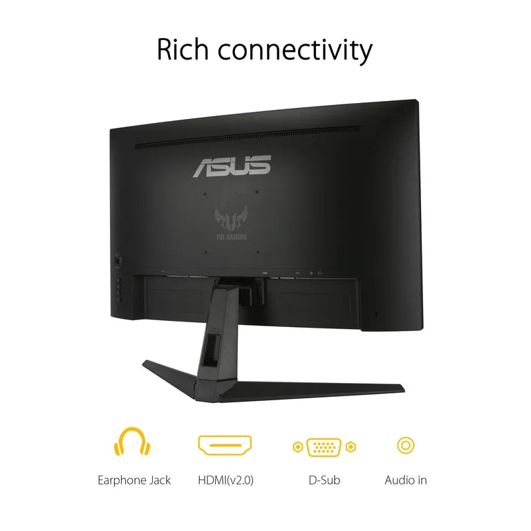 TUF Gaming 27” Curved FHD Gaming Monitor, 1080P Full HD, 165Hz (Supports 144Hz), Extreme Low Motion Blur, Adaptive-sync, Free Sync  Premium, 1ms, Eye Care, HDMI- VG27VH1B