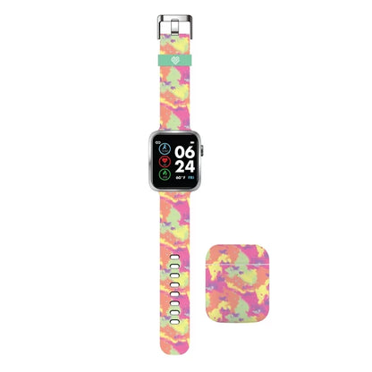 Unisex Child Smartwatch and Earbud Set with Tie-Dye Design in One Size (JSE40106WMC)