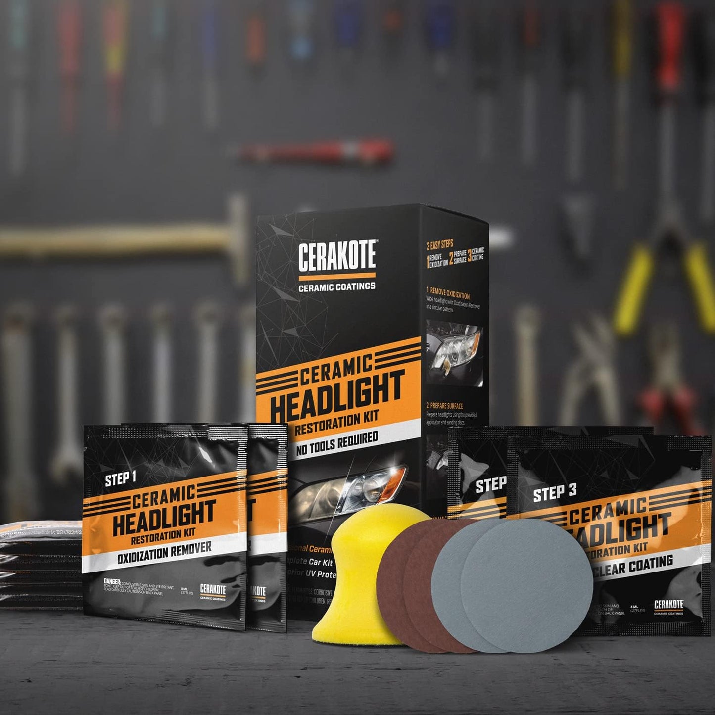 Ceramic Headlight Restoration Kit – Guaranteed To Last As Long As You Own Your Vehicle – Brings Headlights back to Like New Condition - 3 Easy Steps - No Power Tools Required