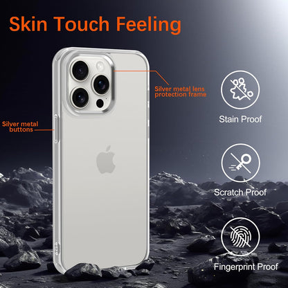 Shockproof Phone Case for iPhone 15 Pro Max, 4FT Military Drop Protection Translucent Matte Hard Back with Soft Edge Airbag Protective Phone Cases (6.7") 2023 (Translucent)