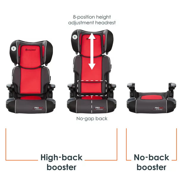 Folding High Back Booster Car Seat - Mars Red - Red