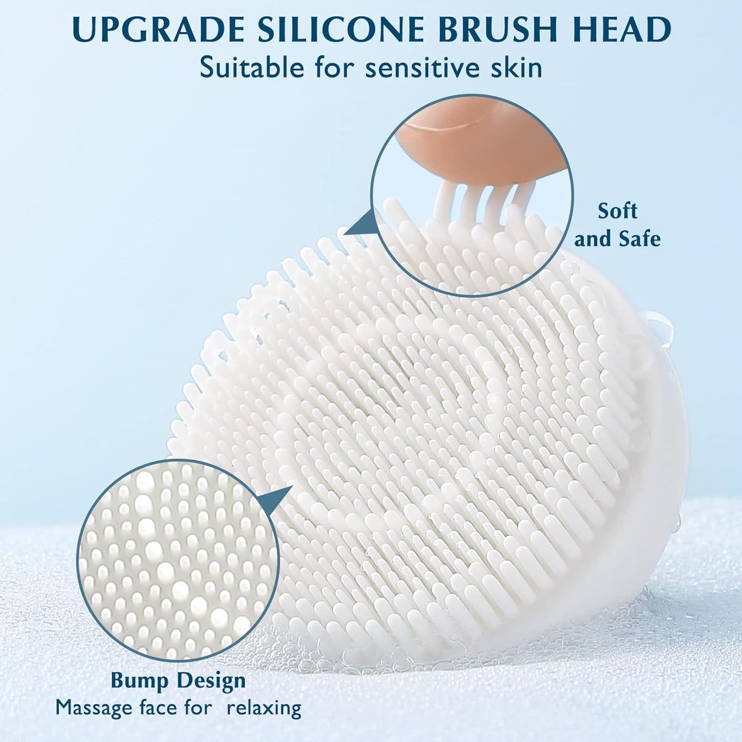 Facial Cleansing Brush Face Scrubber: 7in1 JBK-D Electric Exfoliating Spin Cleanser Device Waterproof Deep Cleaning Exfoliation Rotating Spa Machine - Electronic Acne Skin Wash Spinning System