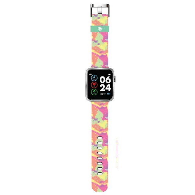 Unisex Child Smartwatch and Earbud Set with Tie-Dye Design in One Size (JSE40106WMC)