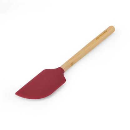 Bamboo Handle with Red Scraper Spatula Top