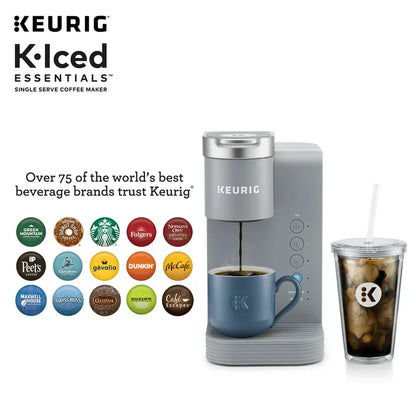 K-Iced Essentials Gray Iced and Hot Single-Serve K-Cup Pod Coffee Maker