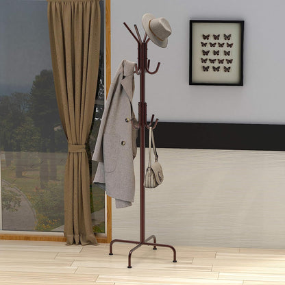 Standing Coat and Hat Hanger Organizer Rack, Bronze