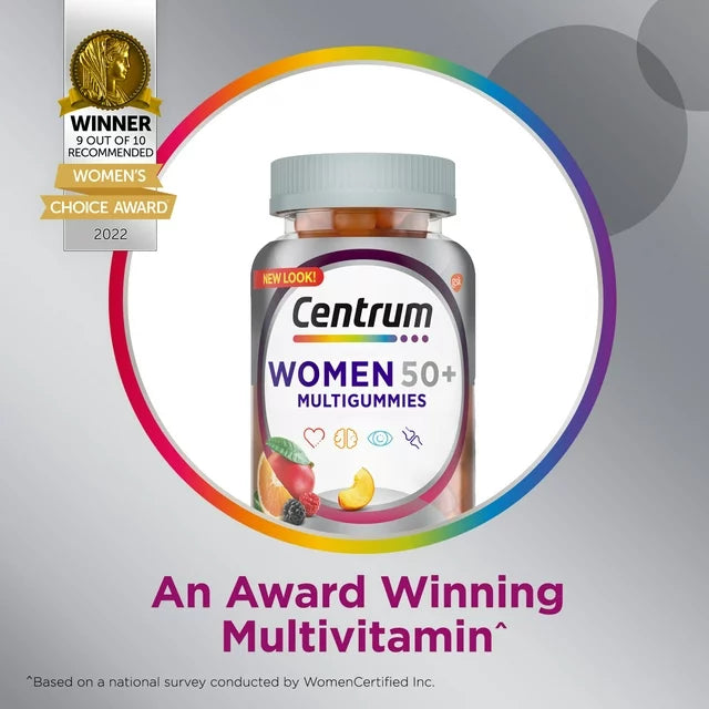 Multi gummies Women 50 Plus Multivitamin Supplement Gummies, Assorted Fruit, 80 Count