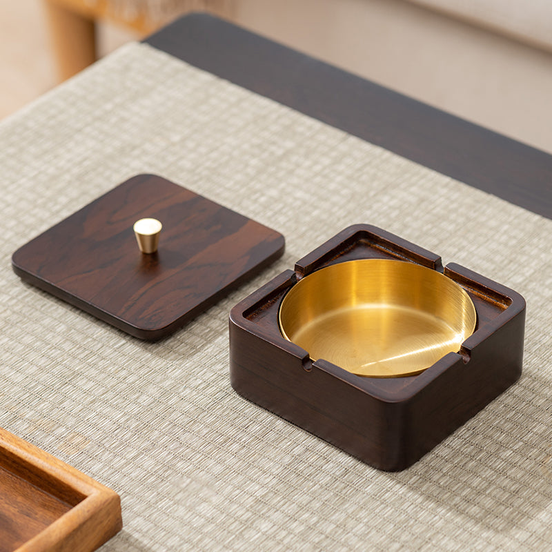 Anti-fly Ash Home Office Solid Wood Ashtray