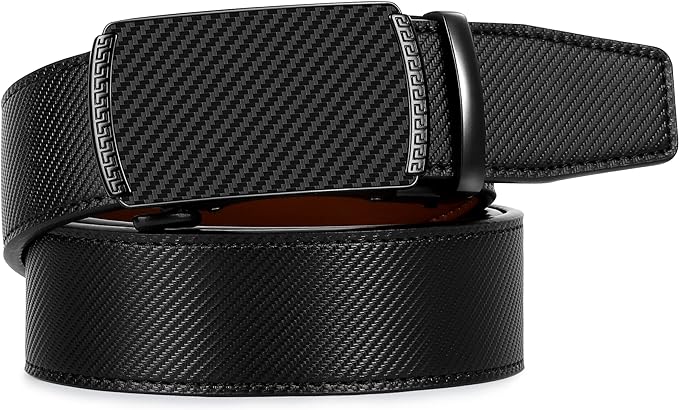 Men's Belt,Ratchet Belt Dress with Premium Leather,Slide Belt with Easier Adjustable Automatic Buckle