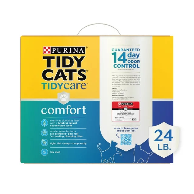 Cats Multi-Cat Scented Clumping Cat Litter, Tidy Care Comfort Low Dust Formula, 24lb Box