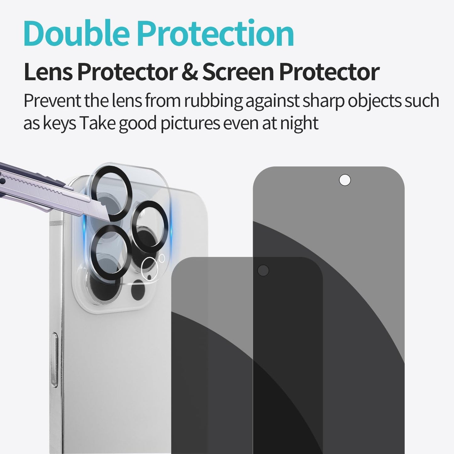 iPhone 15 Pro Max Privacy Screen Protector with Camera Lens Protector Full Coverage Anti-Spy Tempered Glass Film 9H Hardness Upgrade Edge Protection Easy Installation Bubble Free Specially Designed for 2023 [6.7 inch]