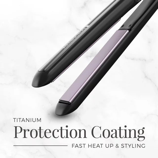 1" Anti-Static Flat Iron with Floating Ceramic Plates and Digital Controls, Hair Straightener, Black