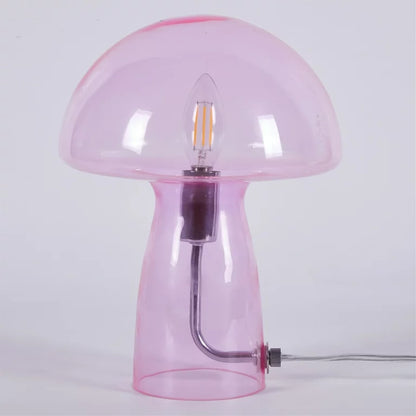 Shop Novelty Glass Mushroom Lamp, Hot Pink, 12" H, Plug-in