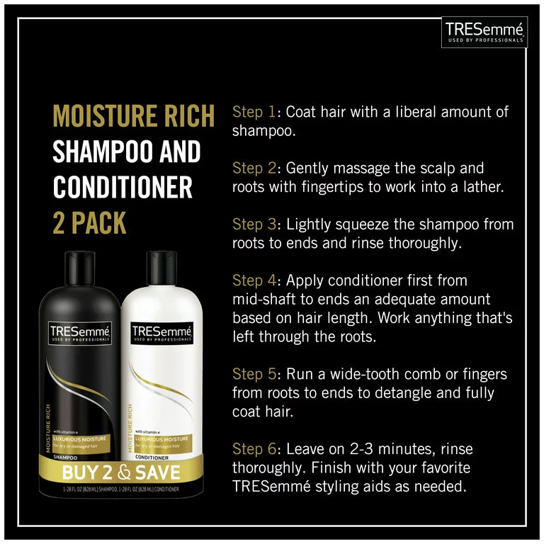 Rich Moisture Rich Moisture Shampoo and Conditioner, 28 oz, 2 Count