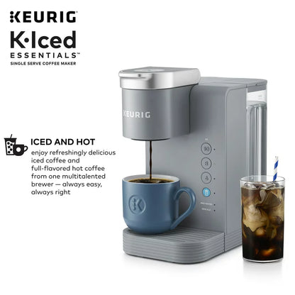 K-Iced Essentials Gray Iced and Hot Single-Serve K-Cup Pod Coffee Maker