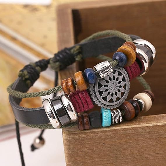 Women Lady Bohemia Wind Beaded Multilayer Hand Woven Bracelet Jewelry