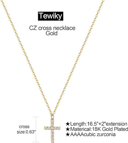 18k Gold/Silver Plated Simple Evil Eye Turquoise Cross Pendant Choker Necklace Simple Tiny Necklace for Women Girls