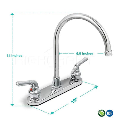 Lead Free Two-Handle Kitchen Faucet with Spray, Chrome