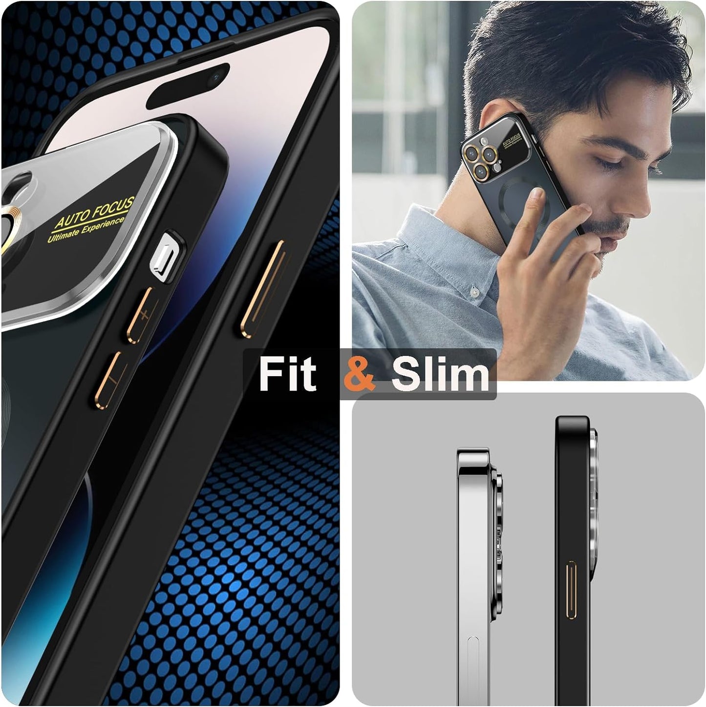 Magnetic Titanium for iPhone 15 ProMax Case [Compatible with MagSafe] [Full Camera Lens Protector & Military Grade Drop Tested] Scratch Resistant Matte Shockproof 15 Pro Max Phone Case