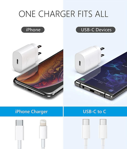 USB C Charger Block 25W PD Super Fast Charging Block Type C Plug Wall Adapter Quick Charge Block for iPhone 15/15 Plus/ 15 Pro/ 15 Pro Max/iPhone 14/ iPhone 13/ iPad/iPad Pro/Mini/AirPod -2Pack