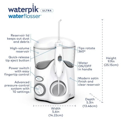 Ultra Countertop Water Flosser Oral Irrigator, White