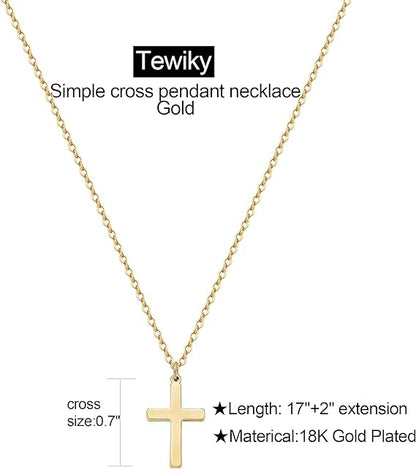 18k Gold/Silver Plated Simple Evil Eye Turquoise Cross Pendant Choker Necklace Simple Tiny Necklace for Women Girls