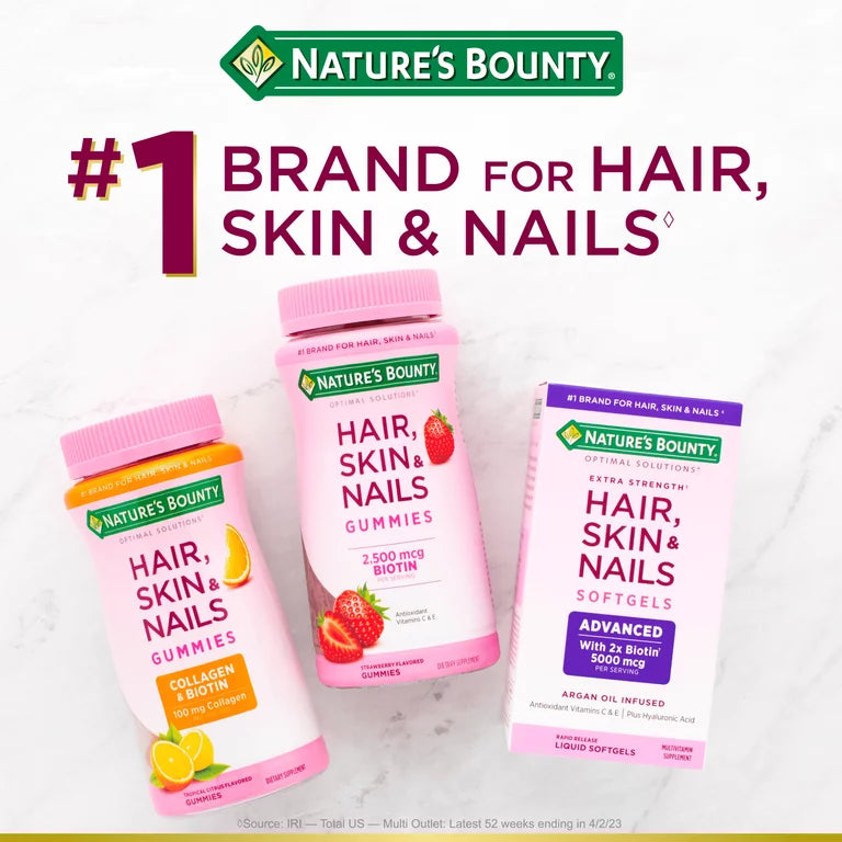 Hair Skin and Nail Vitamins With Biotin, Gummies, 90 Ct