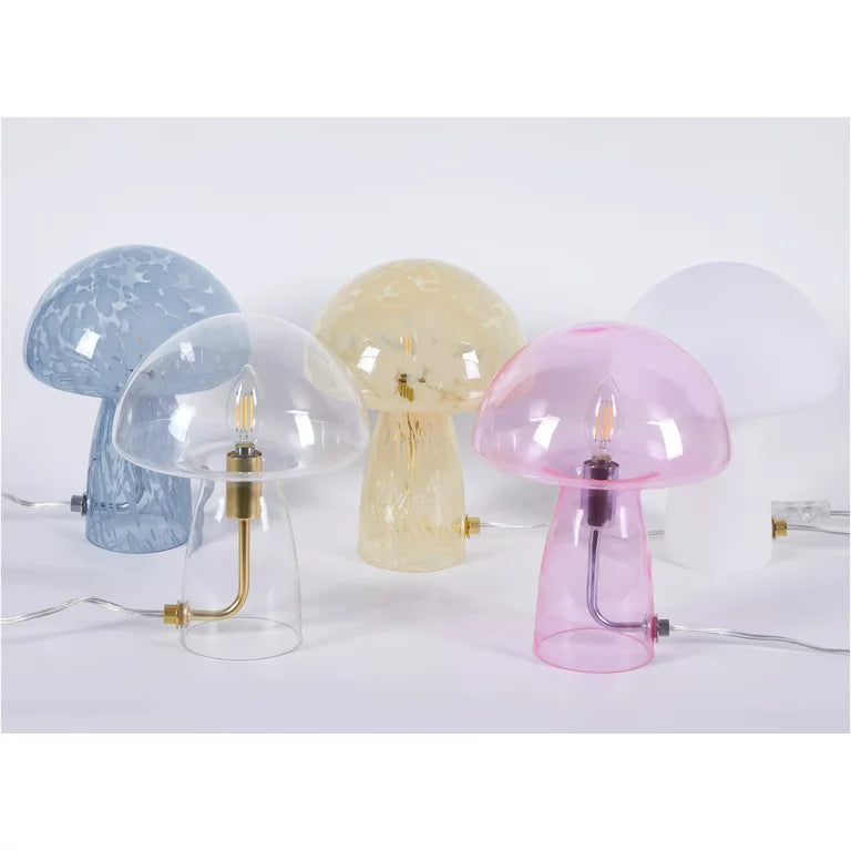 Shop Novelty Glass Mushroom Lamp, Hot Pink, 12" H, Plug-in