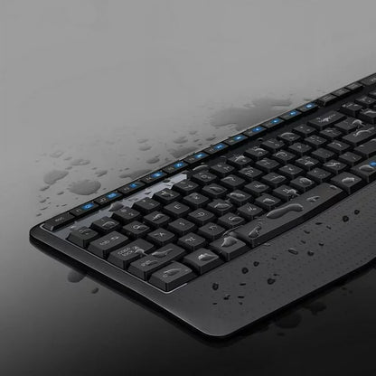 Comfort Wireless Full-Size Keyboard, Spill-Resistant Design, Black