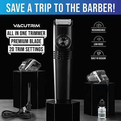 VacuTrim Vacuum Hair Trimmer Rechargeable Shave Cordless Hair Clipper As Seen On TV