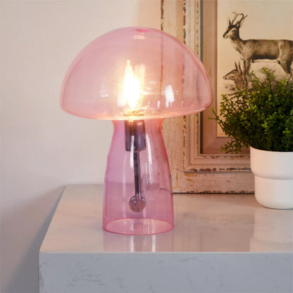 Shop Novelty Glass Mushroom Lamp, Hot Pink, 12" H, Plug-in