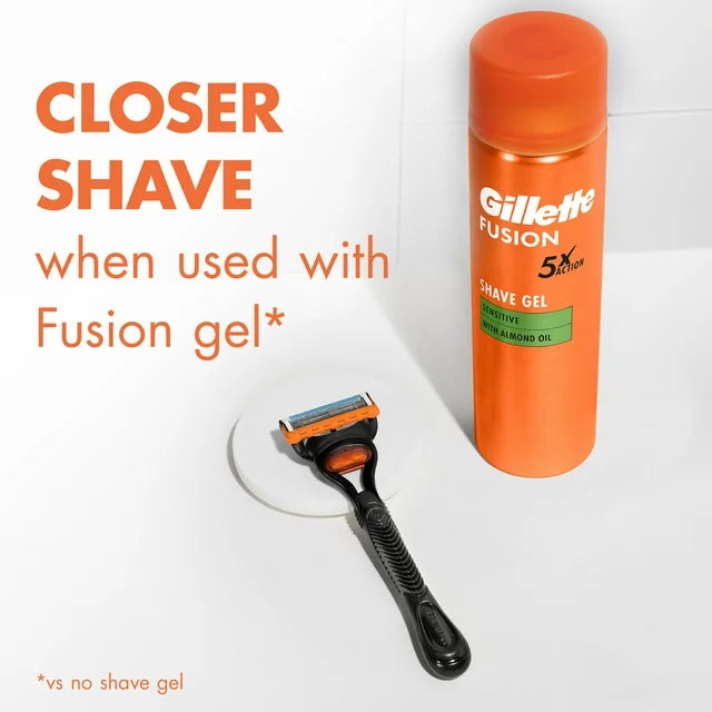 Fusion5 Men's Razor Handle and 2 Blade Refills, Orange