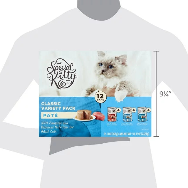 Beef & Tuna Flavor Pate Wet Cat Food Variety Pack for Kitten, 13 oz. Cans (12 Count)