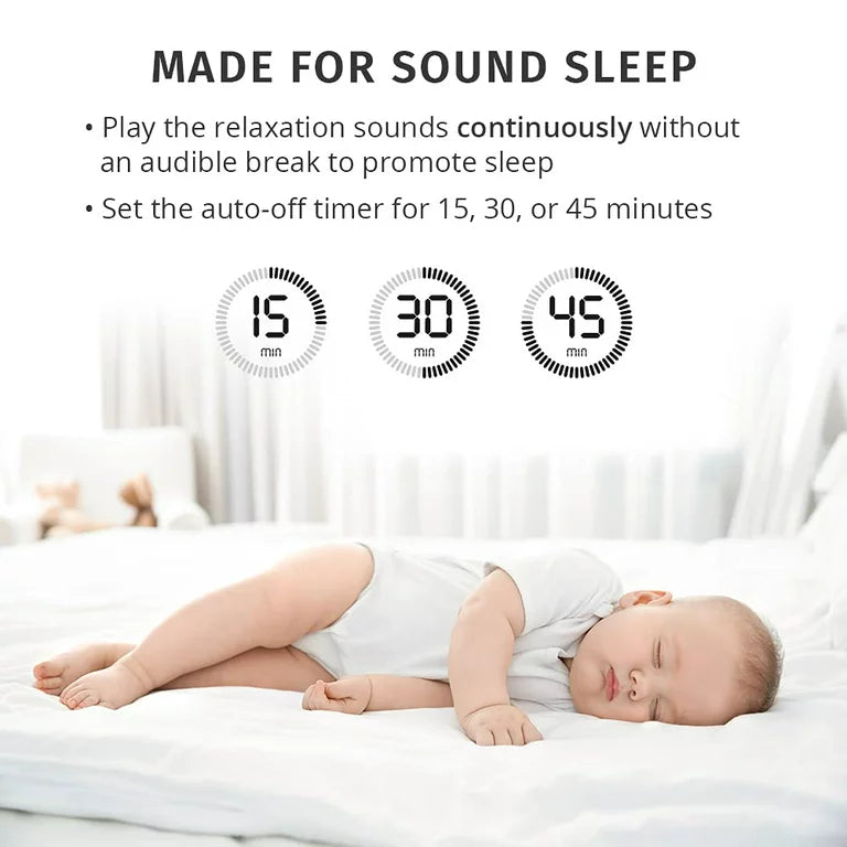 My Baby Sound sleep On the Go, Baby Sound Machine, White Noise for Baby, Travel and Nursery. 4 Soothing Sounds, Integrated Clip, Small and Lightweight