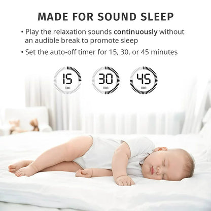 My Baby Sound sleep On the Go, Baby Sound Machine, White Noise for Baby, Travel and Nursery. 4 Soothing Sounds, Integrated Clip, Small and Lightweight